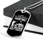 Hunting Wife Best Throphy Necklace Stainless Steel or 18k Gold Dog Tag 24" Chain-Express Your Love Gifts