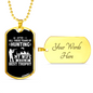 Hunting Wife Best Throphy Necklace Stainless Steel or 18k Gold Dog Tag 24" Chain-Express Your Love Gifts