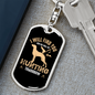 Hunting Will Find You Keychain Stainless Steel or 18k Gold Dog Tag Keyring-Express Your Love Gifts