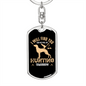Hunting Will Find You Keychain Stainless Steel or 18k Gold Dog Tag Keyring-Express Your Love Gifts