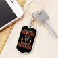 Hunting With A Chnace Of Drinking Keychain Stainless Steel or 18k Gold Dog Tag Keyring-Express Your Love Gifts