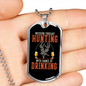 Hunting With A Chnace Of Drinking Necklace Stainless Steel or 18k Gold Dog Tag 24" Chain-Express Your Love Gifts