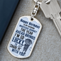 Husband Birthday Lucky Keychain Stainless Steel or 18k Gold Dog Tag Keyring-Express Your Love Gifts