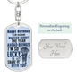 Husband Birthday Lucky Keychain Stainless Steel or 18k Gold Dog Tag Keyring-Express Your Love Gifts