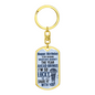Husband Birthday Lucky Keychain Stainless Steel or 18k Gold Dog Tag Keyring-Express Your Love Gifts