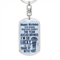 Husband Birthday Lucky Keychain Stainless Steel or 18k Gold Dog Tag Keyring-Express Your Love Gifts