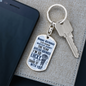 Husband Birthday Lucky Keychain Stainless Steel or 18k Gold Dog Tag Keyring-Express Your Love Gifts
