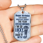 Husband Birthday Lucky Necklace Stainless Steel or 18k Gold Dog Tag 24" Chain-Express Your Love Gifts
