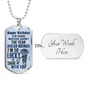 Husband Birthday Lucky Necklace Stainless Steel or 18k Gold Dog Tag 24" Chain-Express Your Love Gifts