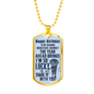 Husband Birthday Lucky Necklace Stainless Steel or 18k Gold Dog Tag 24" Chain-Express Your Love Gifts