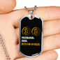 Husband Dad Bitcoin Hodler Crypto Necklace Stainless Steel or 18k Gold Dog Tag 24" Chain-Express Your Love Gifts