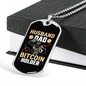 Husband Dad Bitcoin Holder Crypto Necklace Stainless Steel or 18k Gold Dog Tag 24" Chain-Express Your Love Gifts