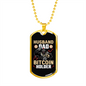 Husband Dad Bitcoin Holder Crypto Necklace Stainless Steel or 18k Gold Dog Tag 24" Chain-Express Your Love Gifts