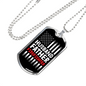 Husband Father Firefighter Gift Stainless Steel or 18k Gold Dog Tag 24" Chain-Express Your Love Gifts