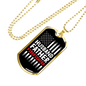 Husband Father Firefighter Gift Stainless Steel or 18k Gold Dog Tag 24" Chain-Express Your Love Gifts