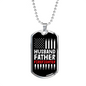 Husband Father Firefighter Gift Stainless Steel or 18k Gold Dog Tag 24" Chain-Express Your Love Gifts