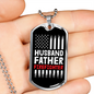 Husband Father Firefighter Gift Stainless Steel or 18k Gold Dog Tag 24" Chain-Express Your Love Gifts