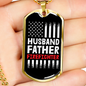 Husband Father Firefighter Gift Stainless Steel or 18k Gold Dog Tag 24" Chain-Express Your Love Gifts