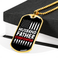 Husband Father Firefighter Gift Stainless Steel or 18k Gold Dog Tag 24" Chain-Express Your Love Gifts