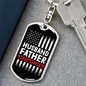 Husband Father Firefighter Keychain Stainless Steel or 18k Gold Dog Tag Keyring-Express Your Love Gifts