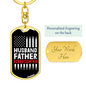 Husband Father Firefighter Keychain Stainless Steel or 18k Gold Dog Tag Keyring-Express Your Love Gifts