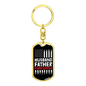 Husband Father Firefighter Keychain Stainless Steel or 18k Gold Dog Tag Keyring-Express Your Love Gifts