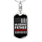 Husband Father Firefighter Keychain Stainless Steel or 18k Gold Dog Tag Keyring-Express Your Love Gifts