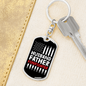 Husband Father Firefighter Keychain Stainless Steel or 18k Gold Dog Tag Keyring-Express Your Love Gifts