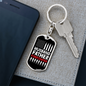 Husband Father Firefighter Keychain Stainless Steel or 18k Gold Dog Tag Keyring-Express Your Love Gifts