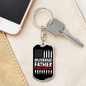 Husband Father Firefighter Keychain Stainless Steel or 18k Gold Dog Tag Keyring-Express Your Love Gifts