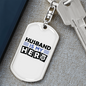 Husband Is My Hero Keychain Stainless Steel or 18k Gold Dog Tag Keyring-Express Your Love Gifts