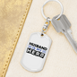 Husband Is My Hero Keychain Stainless Steel or 18k Gold Dog Tag Keyring-Express Your Love Gifts