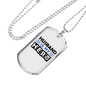 Husband Is My Hero Necklace Stainless Steel or 18k Gold Dog Tag 24"-Express Your Love Gifts