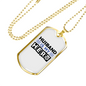 Husband Is My Hero Necklace Stainless Steel or 18k Gold Dog Tag 24"-Express Your Love Gifts