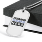 Husband Is My Hero Necklace Stainless Steel or 18k Gold Dog Tag 24"-Express Your Love Gifts