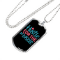 Hustle For The Muscle Necklace Stainless Steel or 18k Gold Dog Tag 24" Chain-Express Your Love Gifts