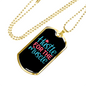 Hustle For The Muscle Necklace Stainless Steel or 18k Gold Dog Tag 24" Chain-Express Your Love Gifts