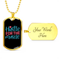 Hustle For The Muscle Necklace Stainless Steel or 18k Gold Dog Tag 24" Chain-Express Your Love Gifts
