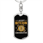 I Accept Bitcoin Conversation Crypto Keychain Stainless Steel or 18k Gold Dog Tag Keyring-Express Your Love Gifts