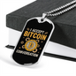 I Accept Bitcoin Conversation Crypto Necklace Stainless Steel or 18k Gold Dog Tag 24" Chain-Express Your Love Gifts