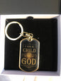 I Am A Child Of God Keychain Dog Tag Stainless Steel or 18k Gold-Express Your Love Gifts