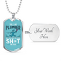 I Am A Plumber Necklace Stainless Steel or 18k Gold Dog Tag 24" Chain-Express Your Love Gifts