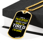 I Am A Police Officer I Stop When I'm Done Necklace Stainless Steel or 18k Gold Dog Tag 24"-Express Your Love Gifts