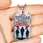 I Am A Veteran Dog Tag Stainless Steel or 18k Gold 24" Chain-Express Your Love Gifts