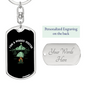I Am A Woods Visitor Hunter's Keychain Gift Stainless Steel or 18k Gold Dog Tag Keyring-Express Your Love Gifts