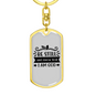 I Am God Christian Keychain Stainless Steel or 18k Gold Dog Tag Keyring-Express Your Love Gifts