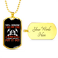 I Am One Fire Firefighter Gift Stainless Steel or 18k Gold Dog Tag 24" Chain-Express Your Love Gifts