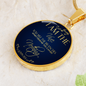 I Am The Vine Blue John 15:5 Circle Necklace Stainless Steel or 18k Gold 18-22"-Express Your Love Gifts
