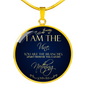 I Am The Vine Blue John 15:5 Circle Necklace Stainless Steel or 18k Gold 18-22"-Express Your Love Gifts