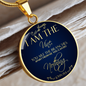 I Am The Vine Blue John 15:5 Circle Necklace Stainless Steel or 18k Gold 18-22"-Express Your Love Gifts